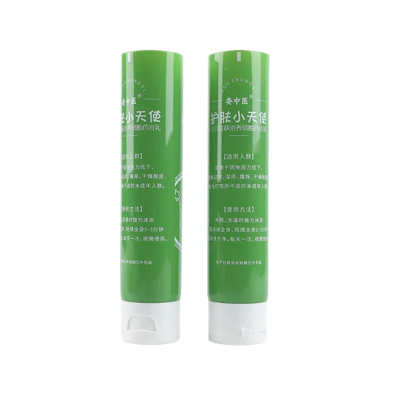 100g Custom Squeeze PE Green Tubes Sunscreen Tube Packaging for Cosmetics