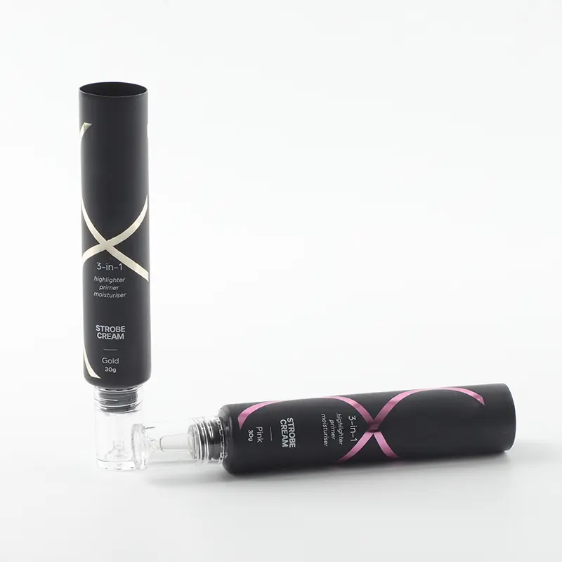 Round Thick Black Container Small Size Soft Tubes Custom Logo Empty Tube Hotstamping Printing